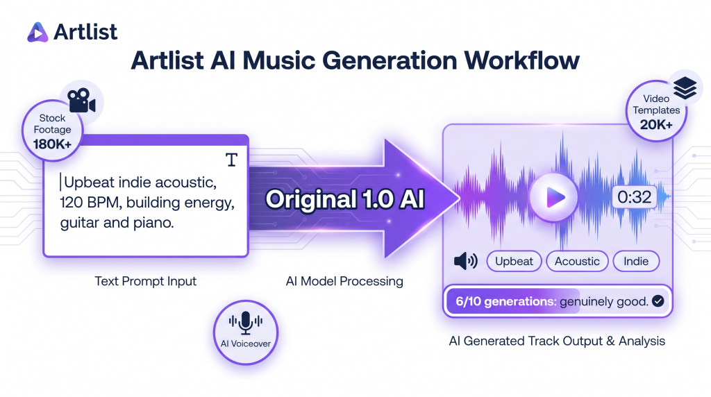 Artlist AI music generator Original 1.0 model for ai music generation tools group buy
