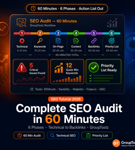 SEO Audit Checklist 2026: Complete Site Audit in 60 Minutes Using GroupToolz